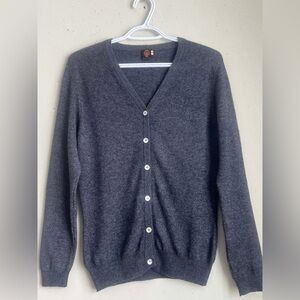 Pashmina Dark Gray Button-Up Cardigan
